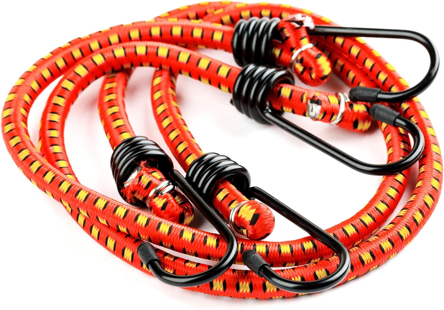 Stalwart Bungee Cords with Hooks, Red, 12-Inch, 10-Pack