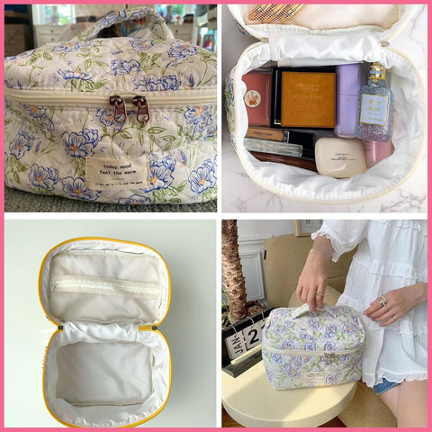 uekeboag Large Travel Quilted Makeup Bag for Women