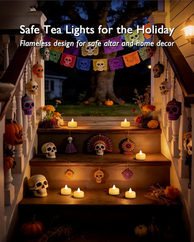Raycare 24 Pack Flameless Tea Lights Candles Battery Operated, Warm White