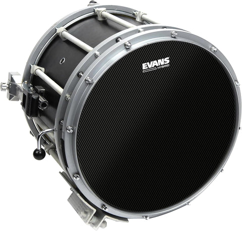 Evans Hybrid Black Marching Snare Drum Head - Marching Band Drum Heads - 14 Inch