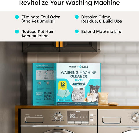 Uproot Clean Washing Machine Cleaning Tablets for Pet Owners, 24 Pack