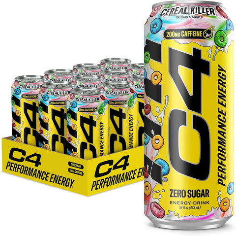 C4 Performance Energy Drink with Zero Sugar, 200mg Caffeine, 16 Fl Oz 12pk