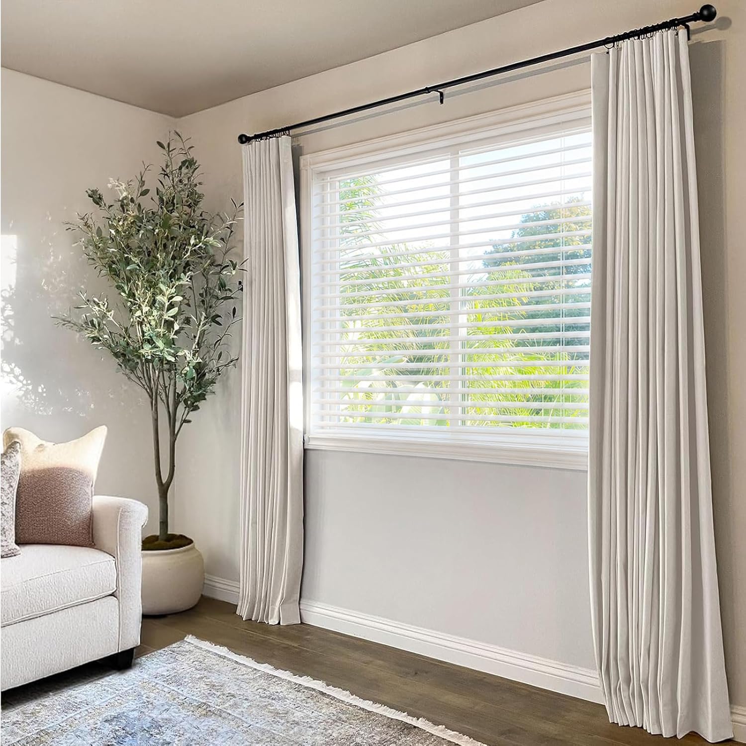 INOVADAY 100% Blackout Curtains for Bedroom Black Out Curtains 63 Inch Long