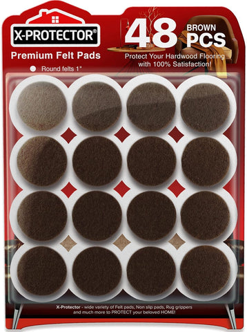 Felt Furniture Pads X-PROTECTOR - 48 Premium Floor Protector Chair Felts