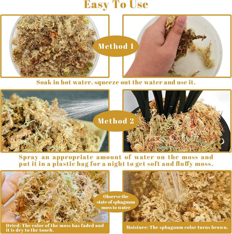 Legigo 2.2LB Sphagnum Moss for Plants- 40QT Natural Long Fibers Orchid Moss
