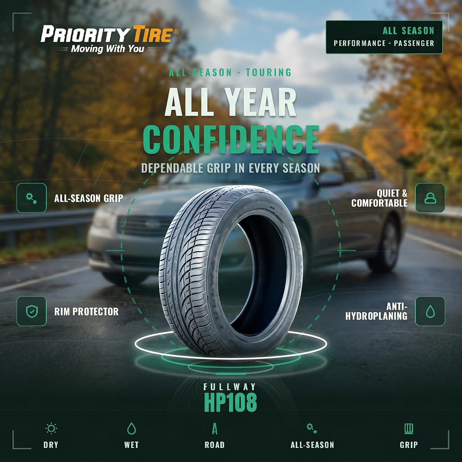 Fullway HP108 235/55R19 105V All Season XL Performance 19 inch Tire
