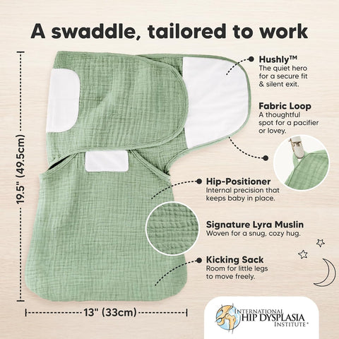 KeaBabies Muslin Baby Swaddles for Newborns, 3pk,100% Cotton (Slate, XS)