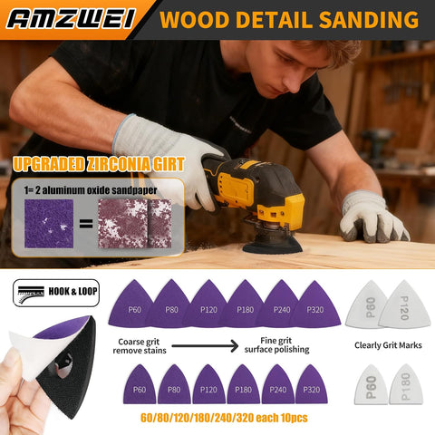 AMZWEI 153PCS Upgraded Multitool Blades Oscillating Tool Accessories