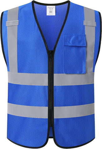 Hi Vis Reflective Safety Vest for Men Women,KZ179,Blue,S
