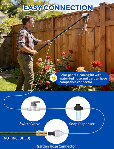 20FT Water-Fed Washing Kit with Soap-Dispenser