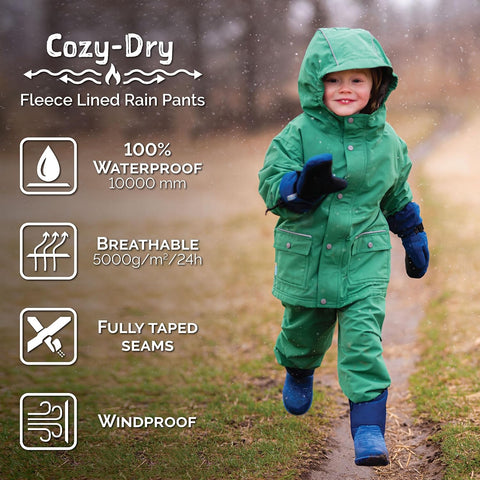JAN & JUL Cozy-Dry Rain & Snow Pants for Toddlers