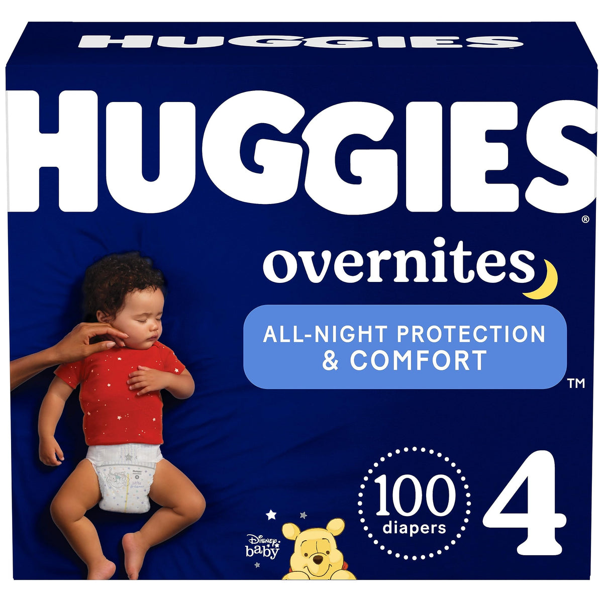 Huggies Size 4 Overnites Baby Diapers: Overnight Diapers, Size 4 (22-37 lbs), 100 Ct