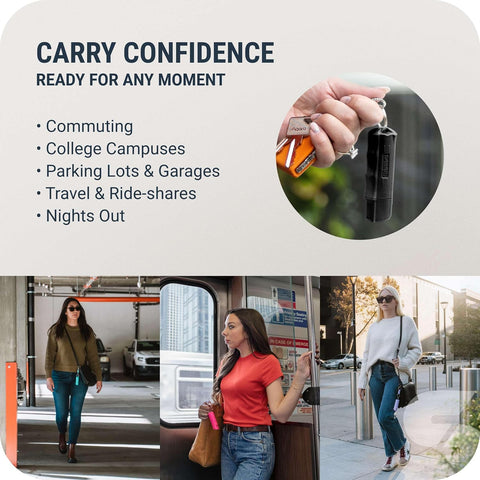 Sabre Pepper Spray with Quick Release Keychain for Self Defense – Maximum Police Strength OC Spray with UV Marking Dye, Twist Lock Safety, Finger Grip, 10‑Second Spray, 14‑ft Range, Made in USA