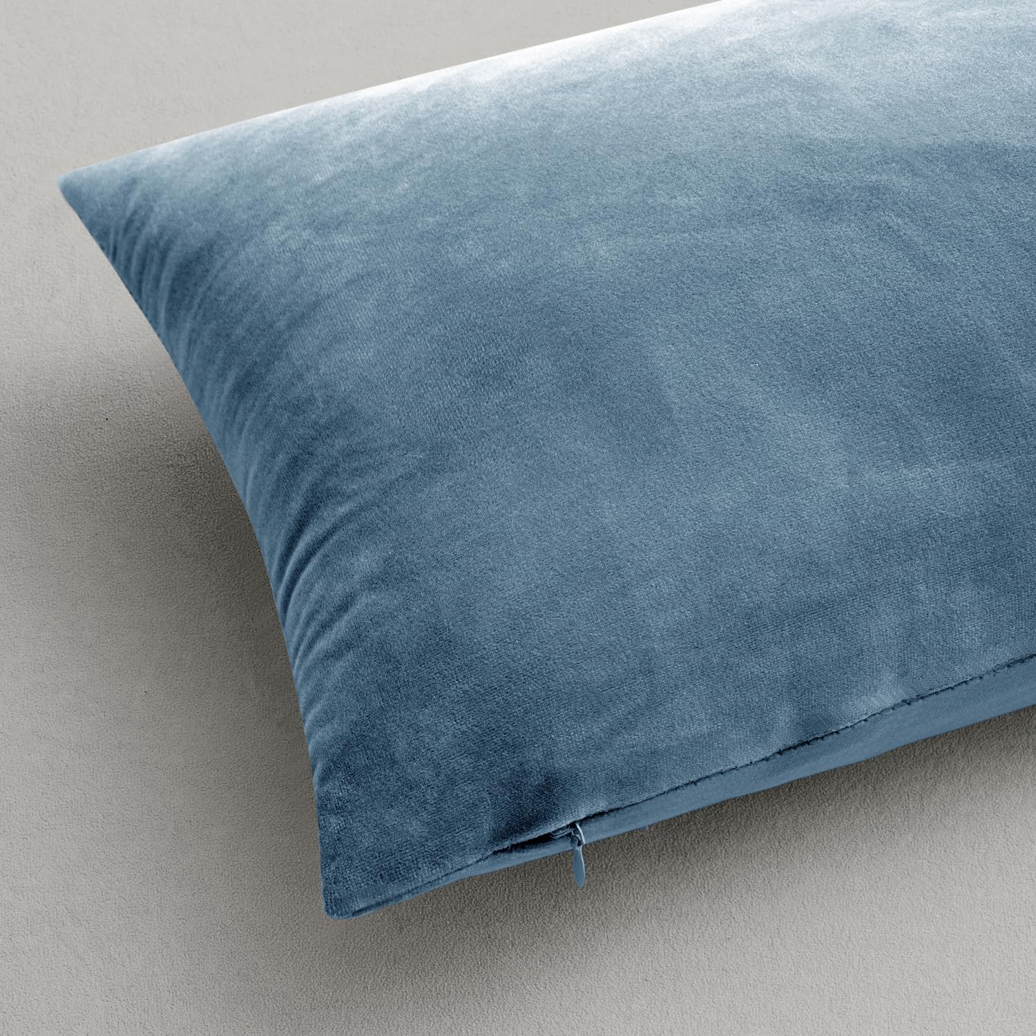 MIULEE Velvet Throw Pillow Covers 18x18 Inch Pack of 2 Blue Gray