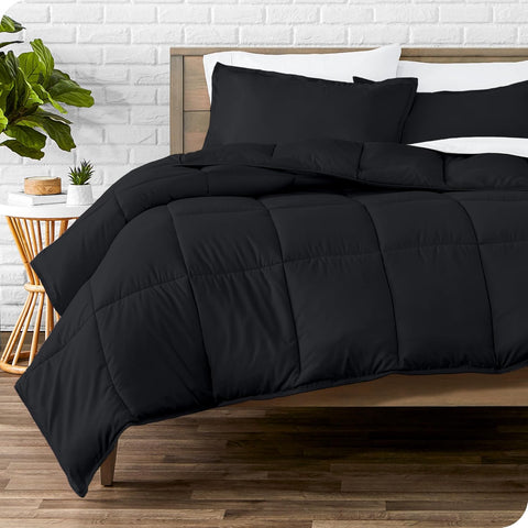 Bare Home Full Comforter Set - 1800 Ultra Soft (Full, Black)
