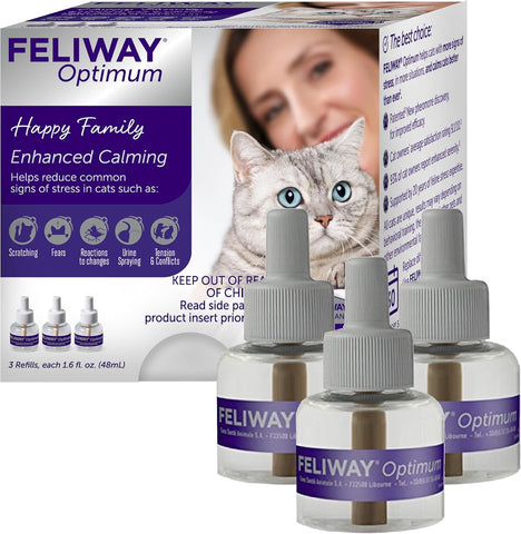 FELIWAY Optimum Cat Calming Pheromone Diffuser Refill - 3 Pack