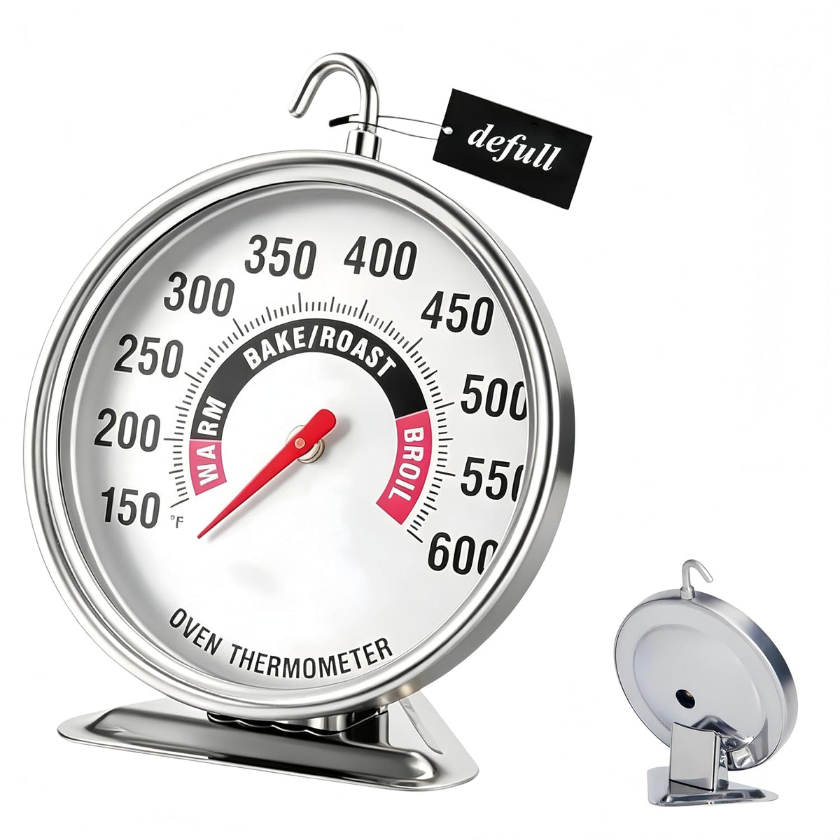 Oven Thermometer Extra Large 3" with Easy-Read Dial | 150-600F Pro Accurate Temp Gauge for Kitchen, Baking, Grill & Meat | Hang or Stand for Gas/Electric Ovens