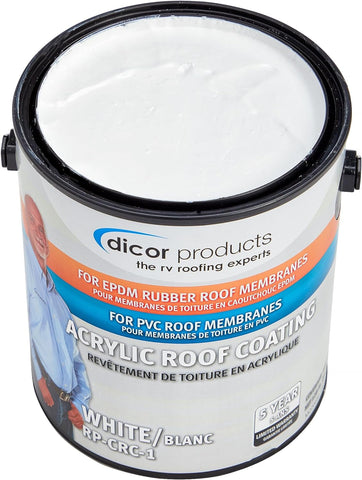Dicor RP-CRC-1 EPDM Rubber Roof Acrylic Coating Part 2, White, 1 Gal