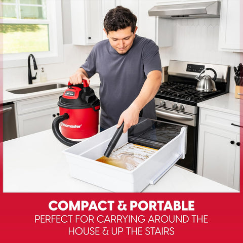 Vacmaster DVOM202P 1101 2.5-Gal 20V Cordless Portable Wet/Dry Vac Red