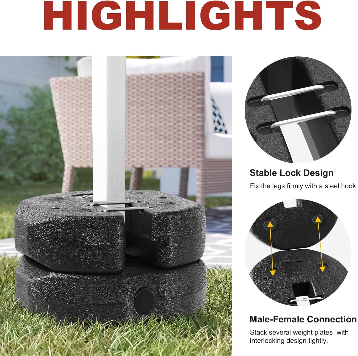 ABCCANOPY 10LBS Easy Canopy Weights with Lock Design No Sliding,1 Pack