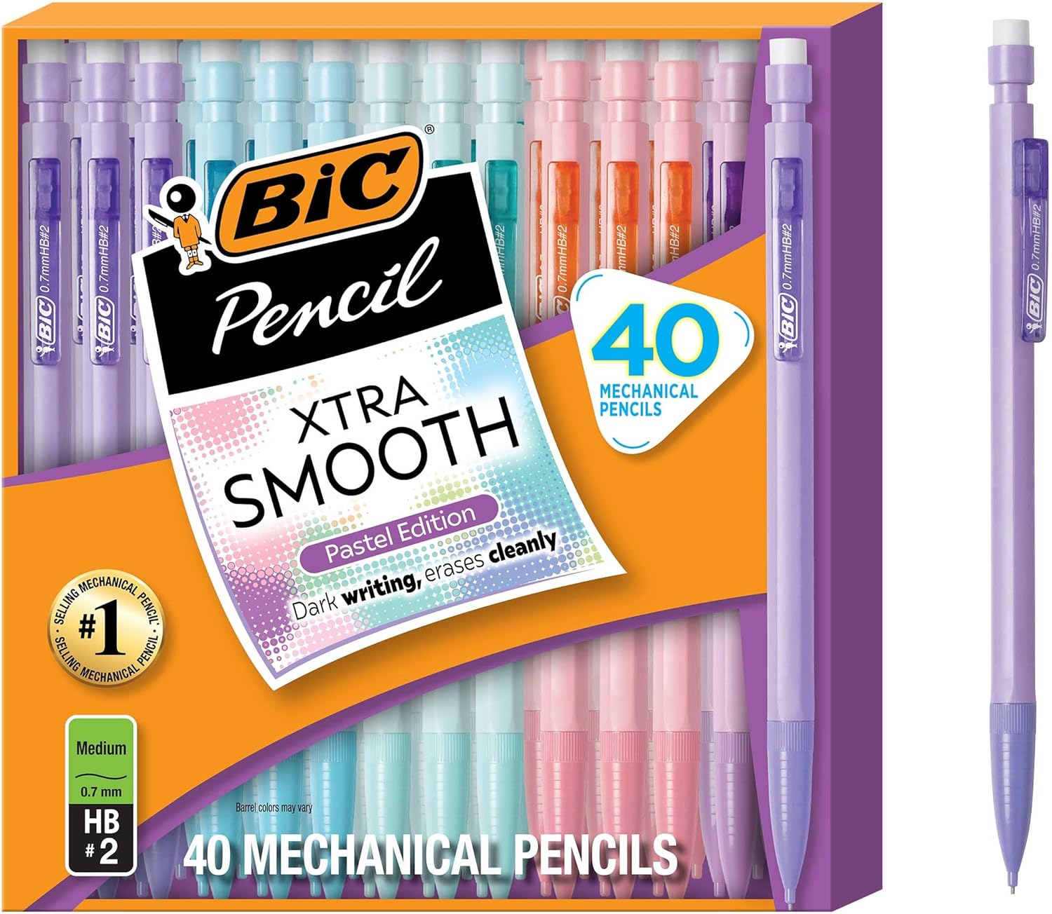 BIC Xtra-Smooth Mechanical Pencils, 0.7 mm Medium Point, 40-Count