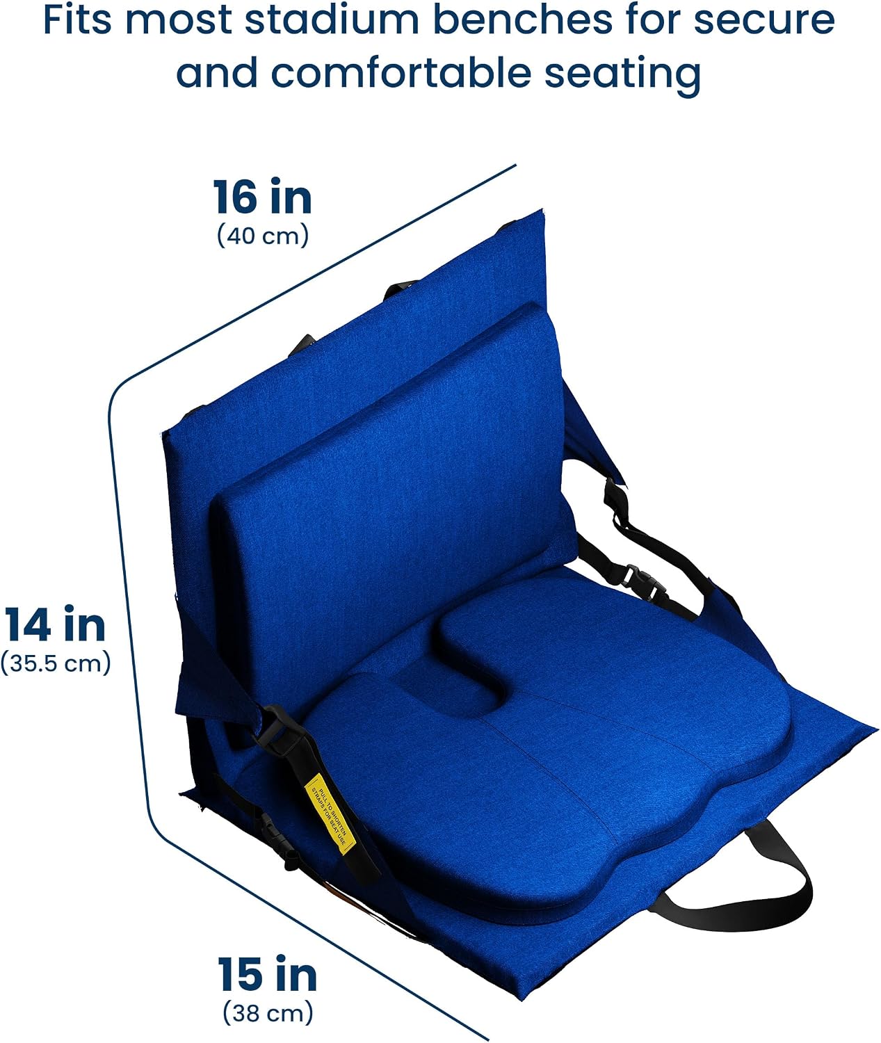 Everlasting Comfort Stadium Seats with Back Support - Adjustable Memory Foam Bleacher Chairs with Back and Cushion, Portable, Easy Folding Stadium Seat Cushion with Storage Pocket (Reinforced)