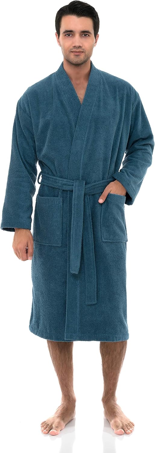 TowelSelections Mens Robe Cotton Terry Cloth Bathrobe Soft Kimono Towel Bath Robe for Men XS to 4X