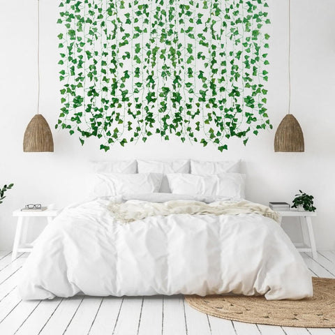 Freyalife Fake Vines for Room Decor(48Pack336Ft) Aesthetic Artificial Plant Ivy Leaves Hanging Greenery Garlands for Home Bedroom Wall Wedding Christmas Party Office patio Indoor, Outdoor Garden Décor