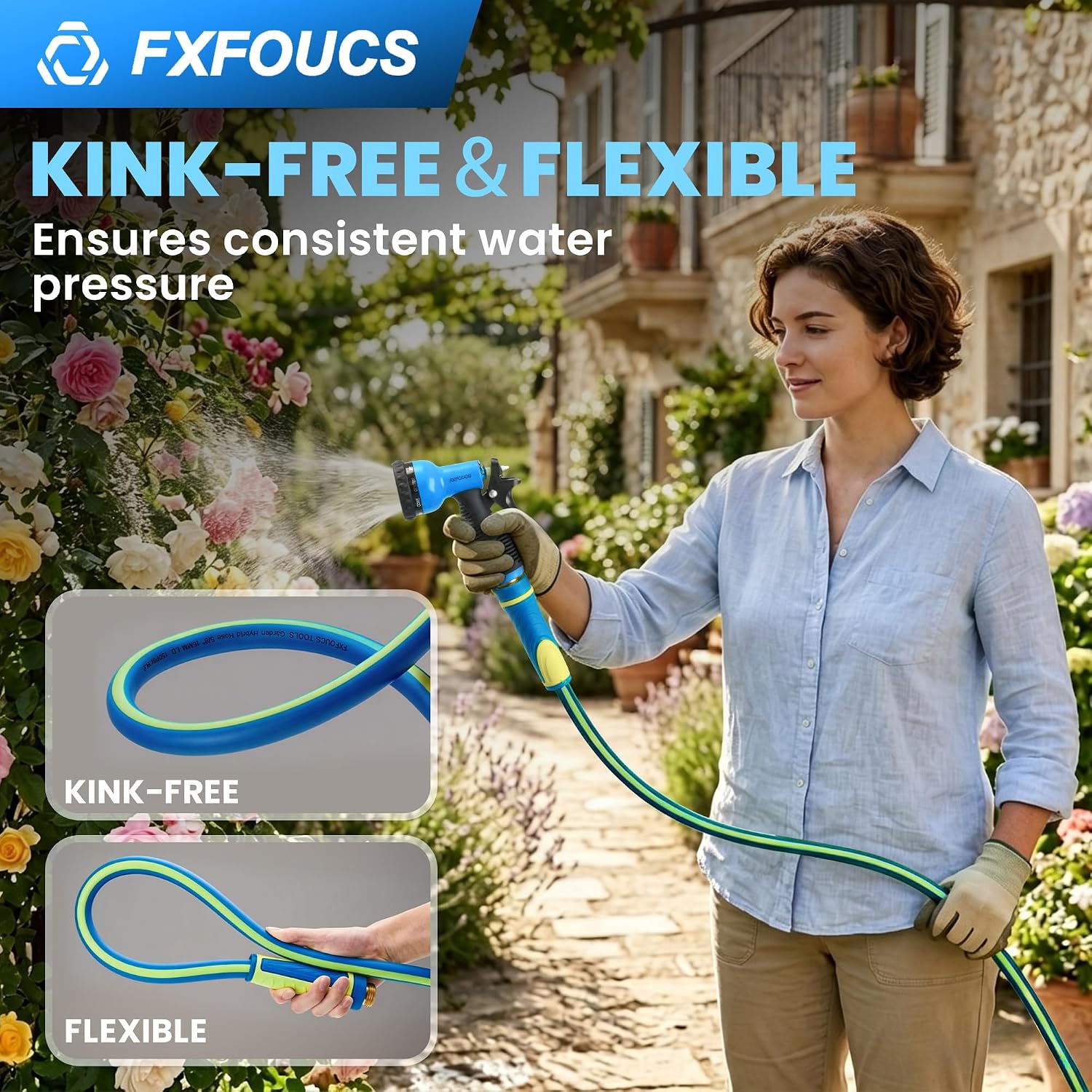 Garden Hose 3ft x 5/8", Heavy Duty Water Hose, Kink Resistant