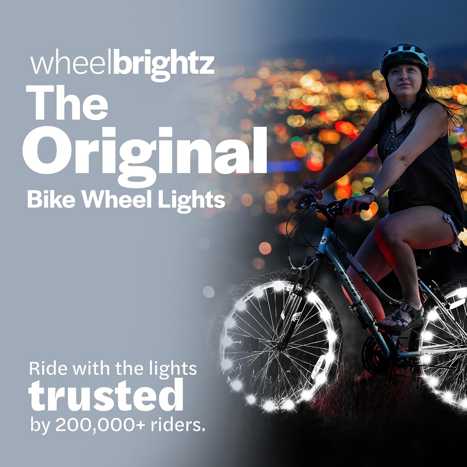 Brightz WheelBrightz LED Bike Wheel Lights - 2026 Edition with Superior Straps & LED-Weatherproof Shield! 14 Colors - Unmatched Durability, Visibility & 48+ Hours of Dazzling Illumination