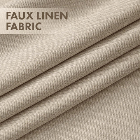 MIULEE 100% Blackout Linen Curtains for Bedroom 40W x 90L Oatmeal 2 Panels