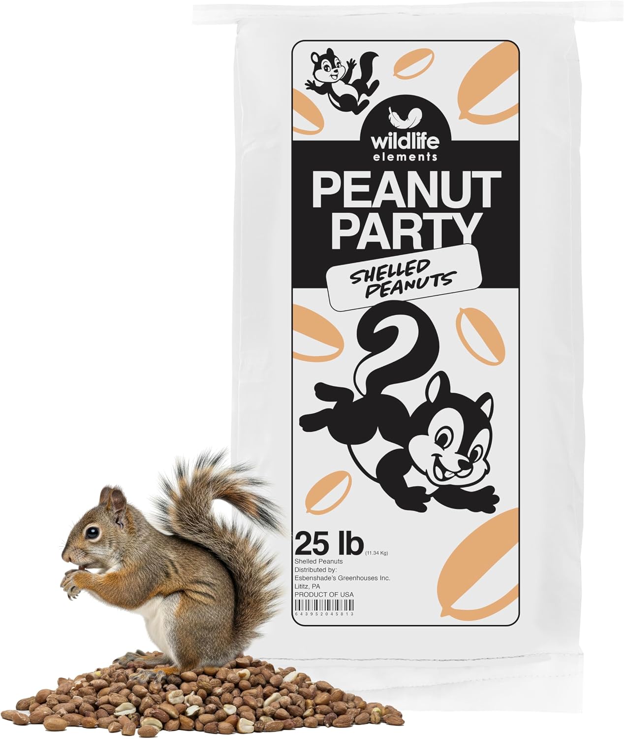 Wildlife Elements Peanut Party Unprocessed, Raw Shelled Peanuts Wildlife Animal Food, 25lb - Rich in Protein, Healthy Fats, and Essential Nutrients for Birds, Squirrels & Waterfowl