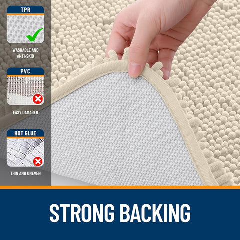 OLANLY Bathroom Rugs 32x20, Extra Soft Absorbent Chenille Bath Rugs