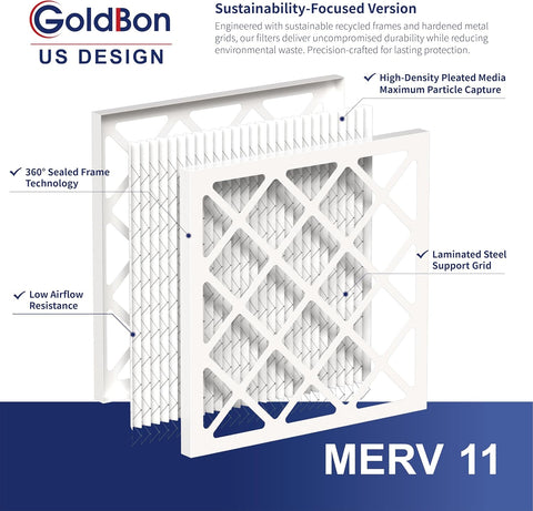 12x12x1 MERV 11 Air Filter 6-Pack for HVAC Furnace
