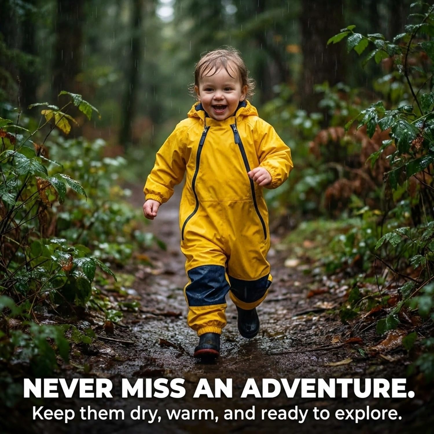 Tuffo Muddy Buddy Kids Waterproof Rain Suit One-Piece Coverall, Dual Zippers, Sealed Seams, Reinforced Knees – Boys & Girls