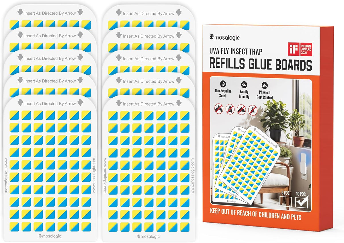 Mosalogic Sticky Card Refills Replacement Glue Cards,Fly Insect Trap 10pack