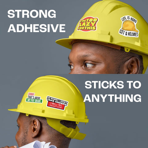 200 PCS Hard Hat Stickers for Adults (No Duplicates) Sarcastic, Meme, & Funny Stickers for Water Bottles, Toolbox, Helmet, & Hard Hat Accessories – Ideal for All Blue Collar Workers