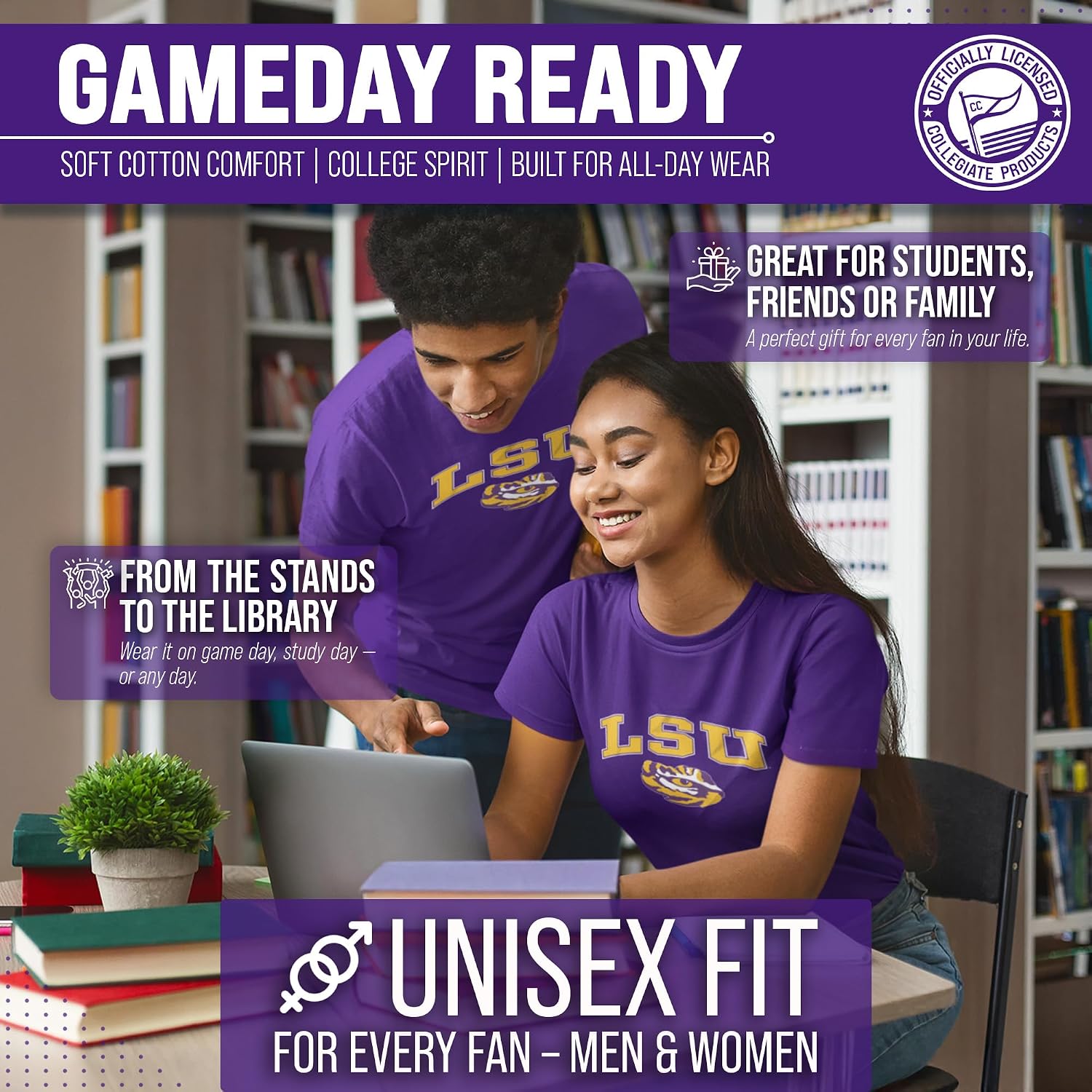 NCAA Gameday Cotton T-Shirt for Men and Women