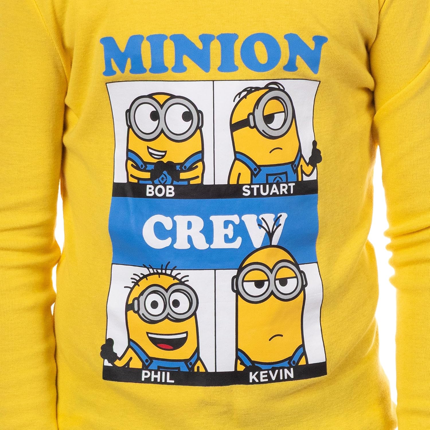 INTIMO Despicable Me Boys' Minions Crew Bob Stuart Phil Kevin Tight Fit Sleep Pajama Set