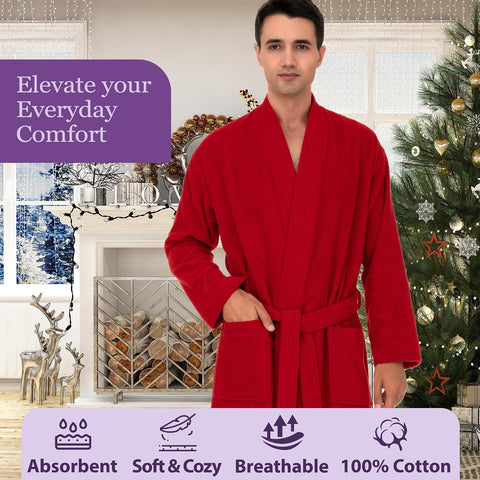 TowelSelections Mens Robe Cotton Terry Cloth Bathrobe Soft Towel Bath Robe for Men XS to 3X