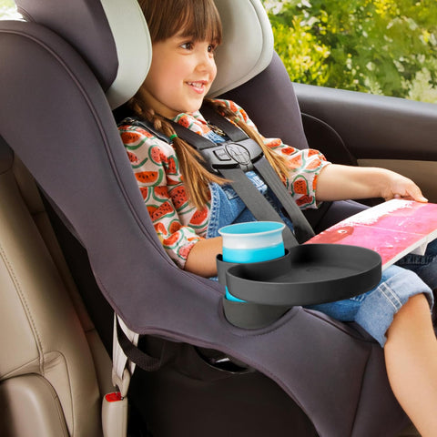 Munchkin® Car Seat Tray for Kids Travel with Cup Holder, Grey