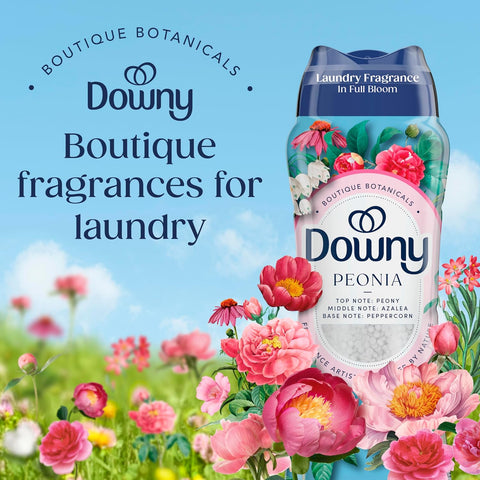 Downy Boutique Botanicals In Wash Laundry Scent Booster Beads, Boutique Fragrances inspired by the Artistry of Nature, PEONIA Scent, 21.1 oz