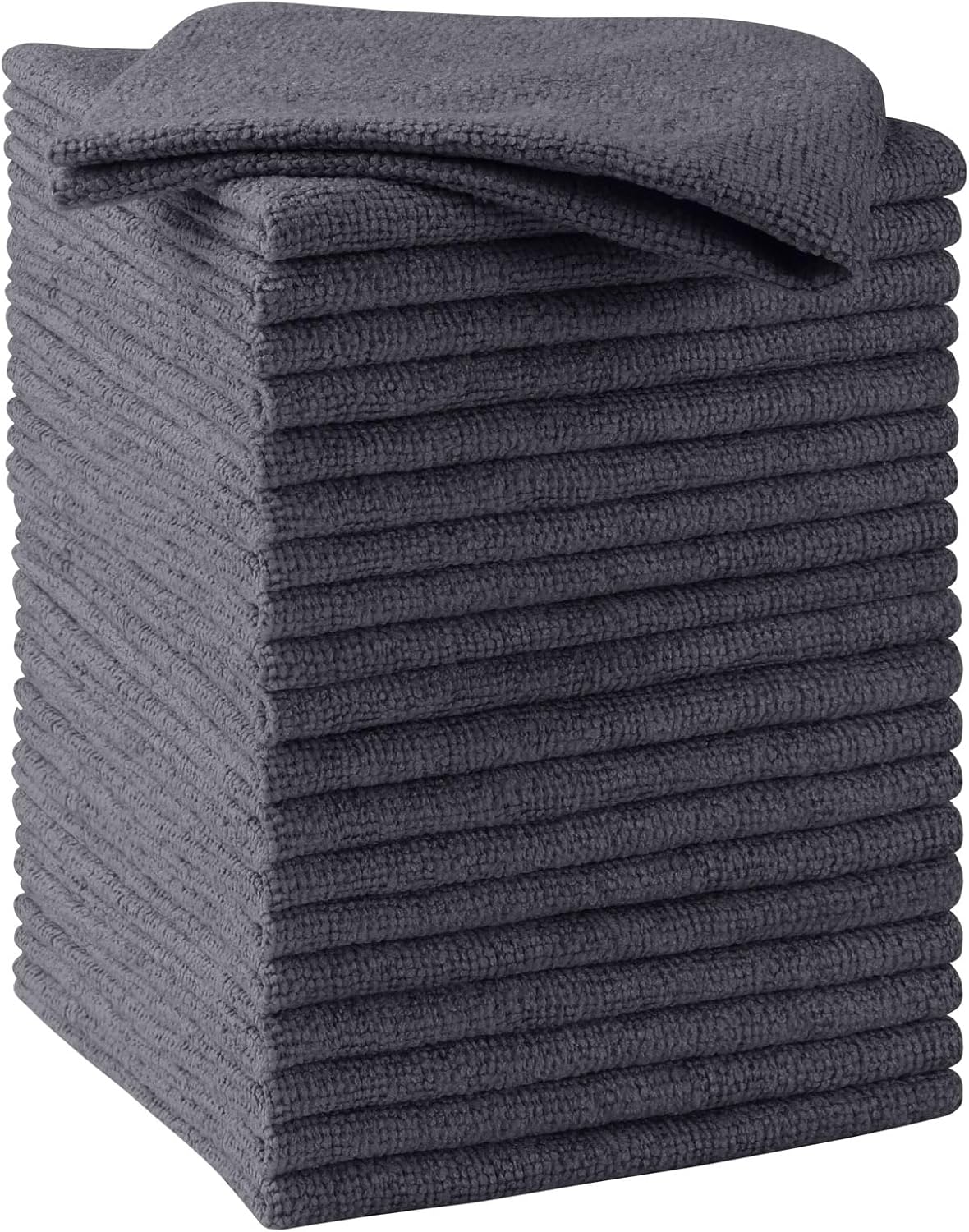 HOMEXCEL Microfiber Cleaning Cloth 20 PK, Towels for Cars and Shop, Grey