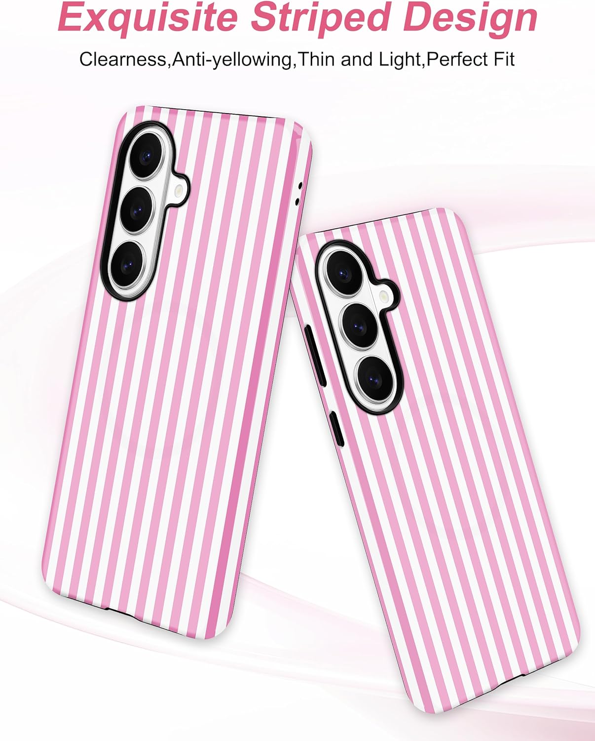 Magnetic Striped Phone Case for Samsung Galaxy S26 Plus, Pink