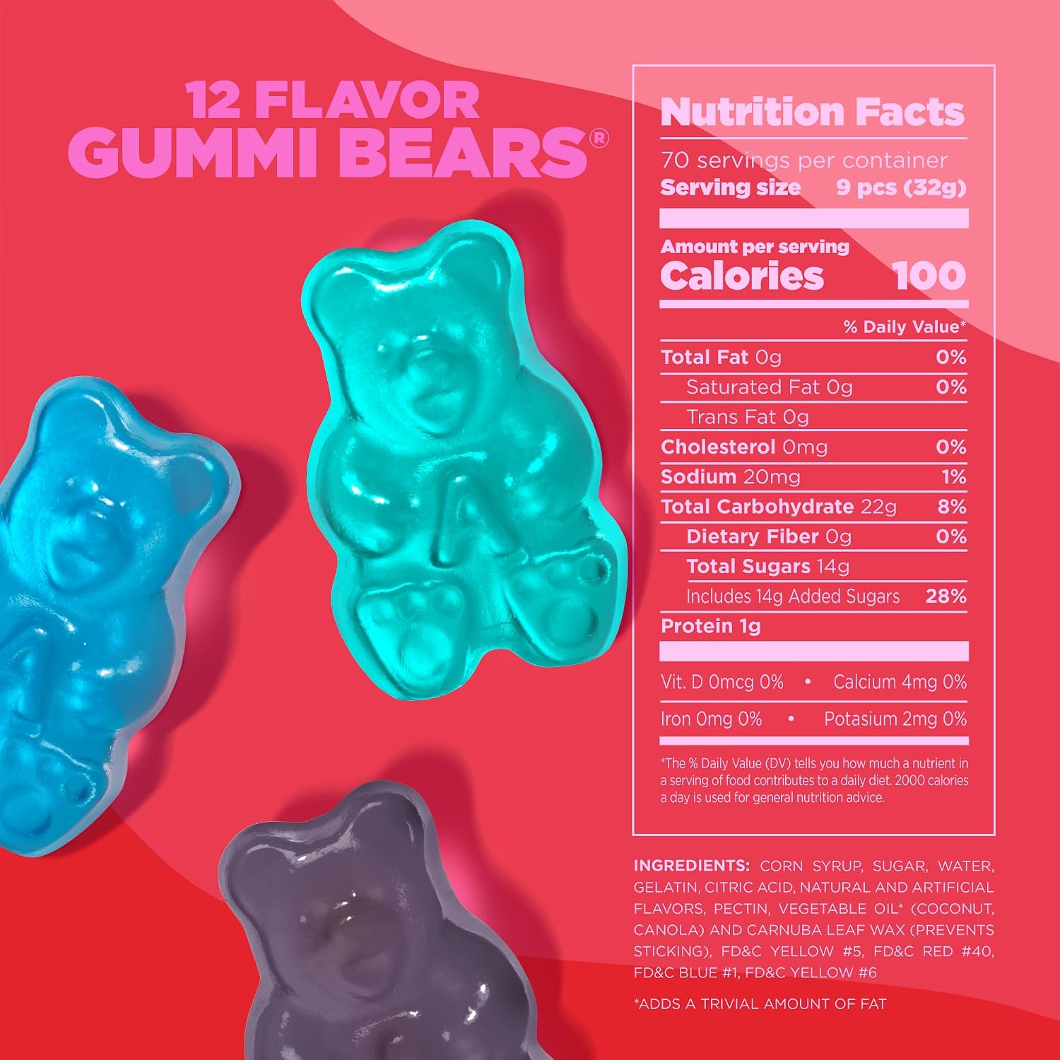 Albanese World's Best 12 Flavor Gummi Bears | 5lbs of Fruit Bulk Candy