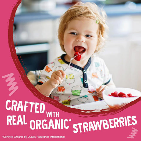 Earth's Best Organic Kids Snacks, Sesame Street Toddler Snacks, Organic Sunny Days Snack Bars for Toddlers 2 Years and Older, Strawberry with Other Natural Flavors, 16 Bars Per Box