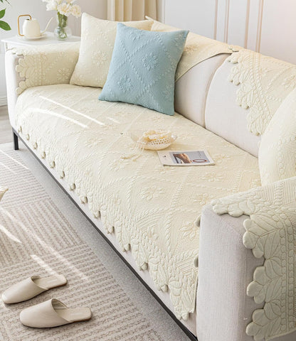 Cotton Quilted Couch Covers for Sofa Farmhouse Sofa Covers Washable