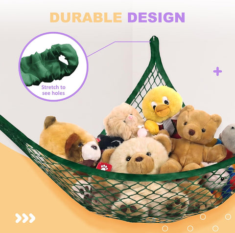 Lazebox Stuffed Animal Net Hammock for Plushie Toys, Stuffed Animal Hammock Corner for Kids' Room Decor, Ideas for Organizing Stuffy Collection