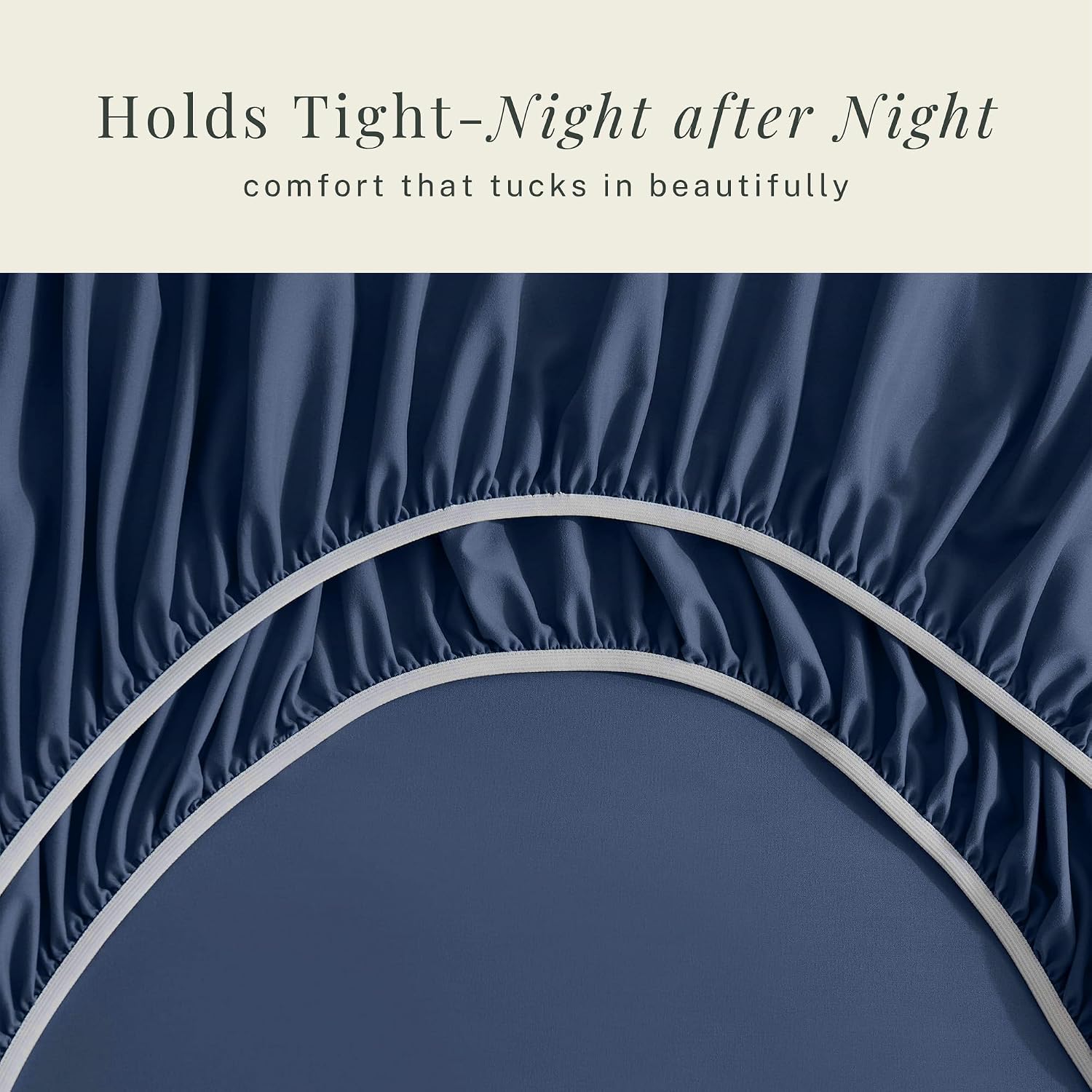 Hearth & Harbor Extra Deep Pocket Sheet Set, 6Pc Split King Size, Navy Blue