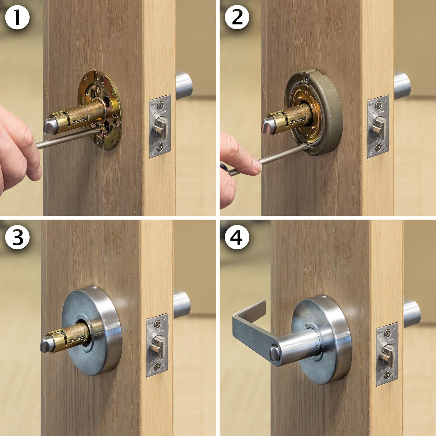 Master Lock Keyed Entry Door Lock, Commercial Grade Chrome Lever SLCHKE26D